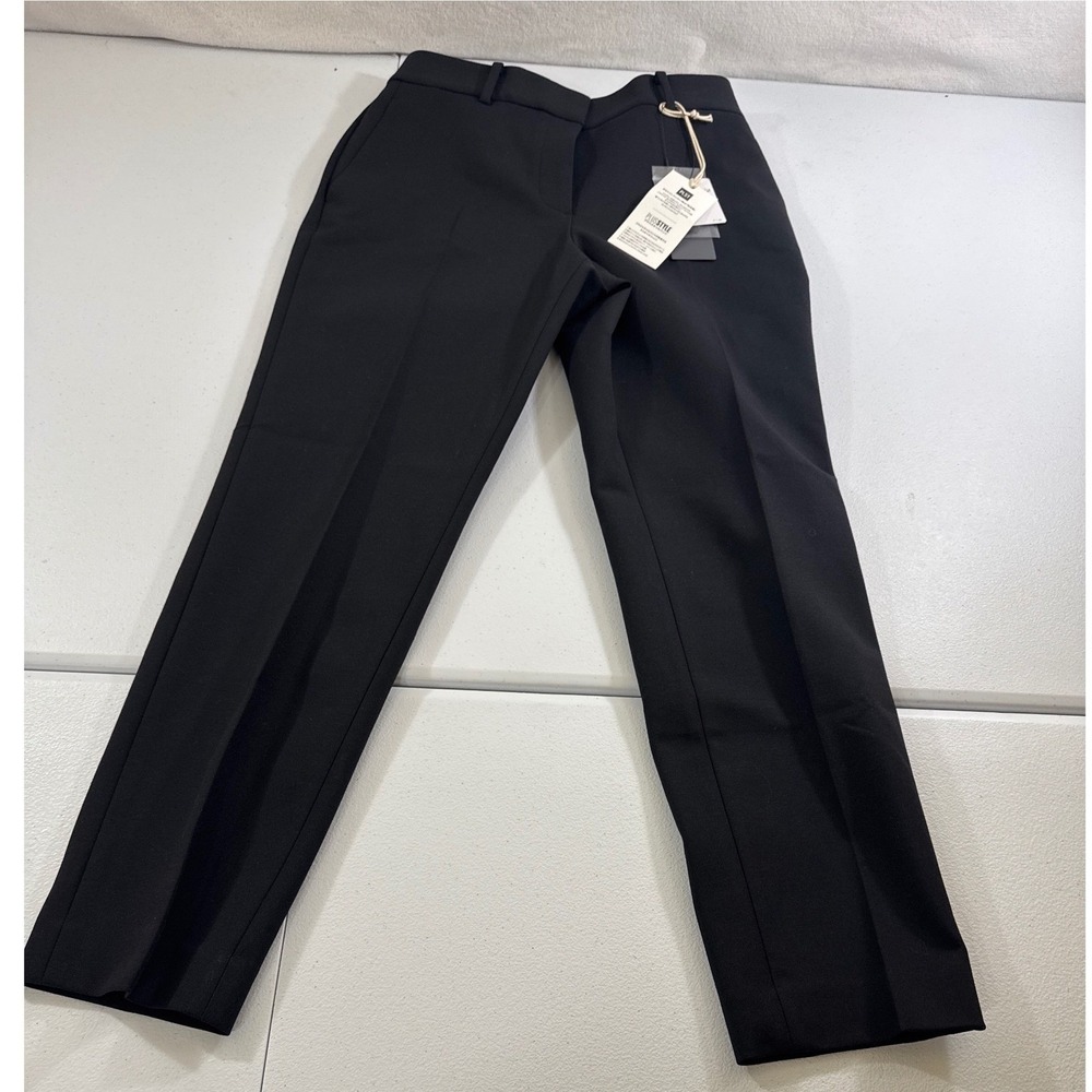 NWT PLST chic Japanese women's Black Cotton Blend Straight Leg‎ Pants Size M